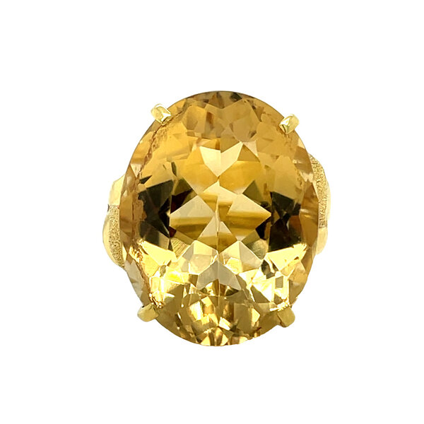 Gabi Yellow Topaz hydro Gold Ring ~ 18k Gold Plated ~ SMR109