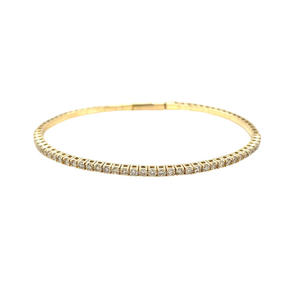 14K Yellow Gold 1ct Diamond Flexible Tennis Bracelet 7"