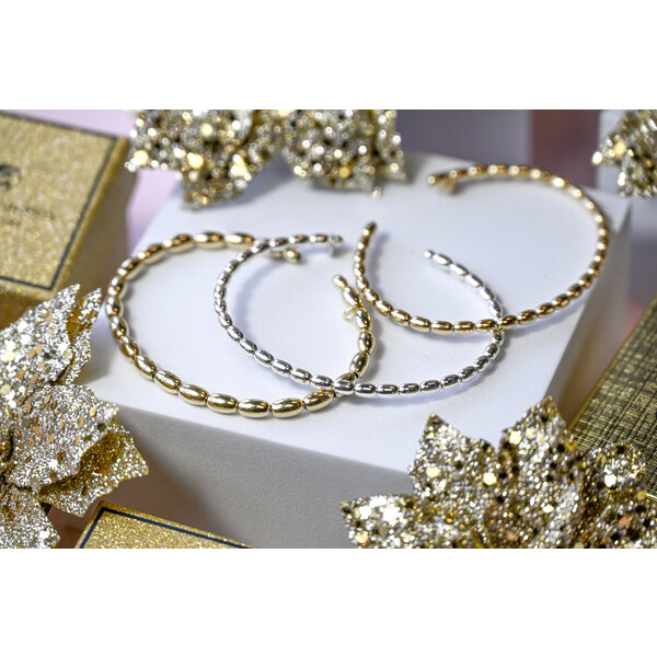 Gold Filled Medium Rice Bead Cuff