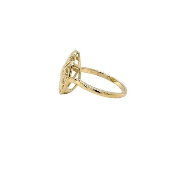 14K Yellow Gold Rainbow Row Gate Ring