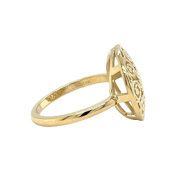 14K Yellow Gold Pirate Gate Ring