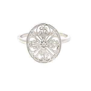 Sterling Silver Rainbow Row Gate Ring