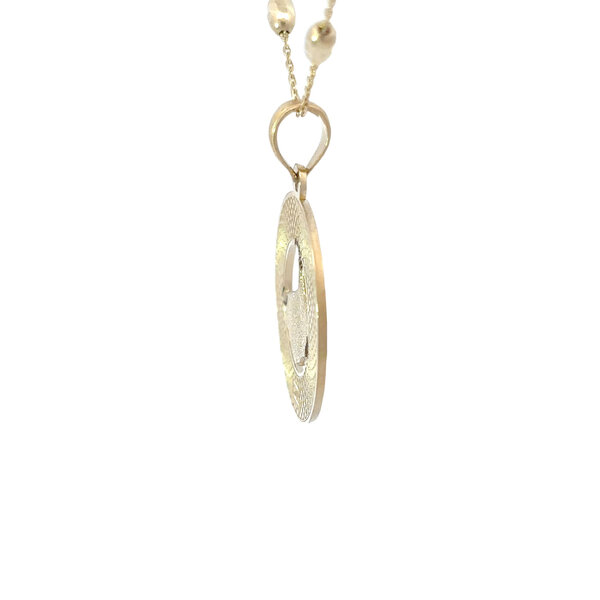 14K Yellow Gold Charleston Sweetgrass Basket Disc Charm
