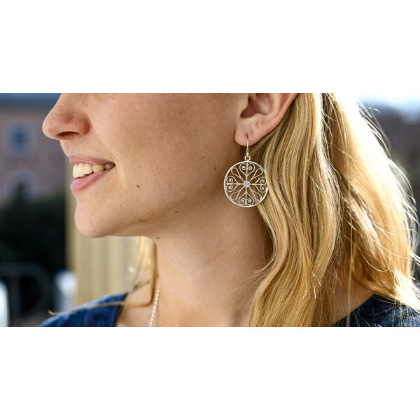 Sterling Silver Thomas Bennett House Gate Earrings