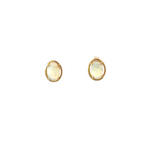 14KY 1ct Oval Ethiopian Opal Post Earrings