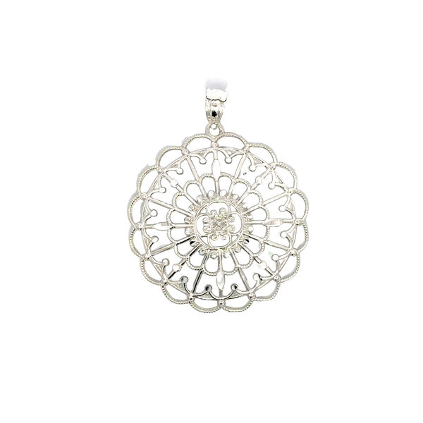 Sterling Silver Diamond Cut Captains Courtyard Pendant