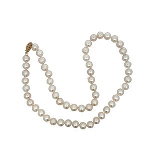 14KY 7.5-8mm Freshwater Pearl Necklace Strand 18"