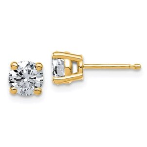 14KY 1.25ct Round Moissanite Stud Earring