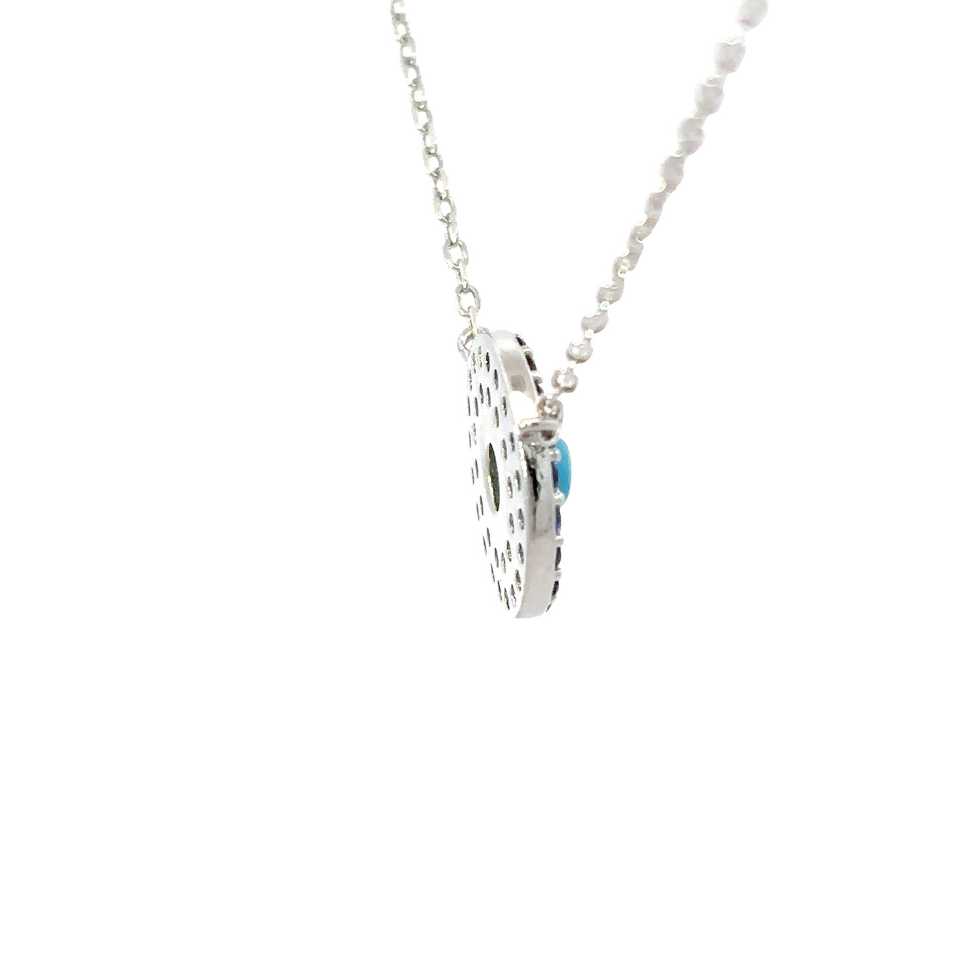 Evil Eye Necklace Yellow Gold on Sterling Silver with Cubic Zirconia Adjustable Evil Eye Necklace Yellow Gold on Sterling Silver with Cubic Zirconia Adjustable