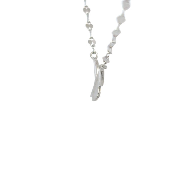 Sterling Silver Polished Butterfly Split Mirror Chain Necklace 16"-18" Adjustable