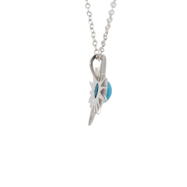 Sterling Silver Turquoise Starburst Necklace 16"-18" Adjustable