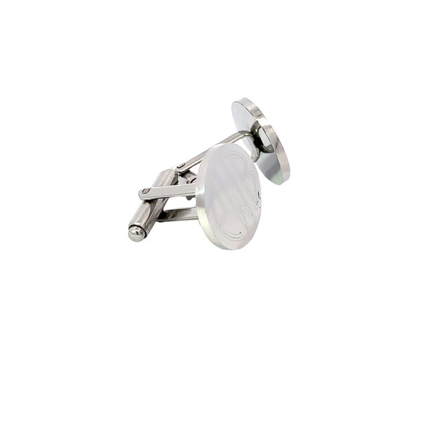 Sterling Silver Cuff Links with Machine Engarving