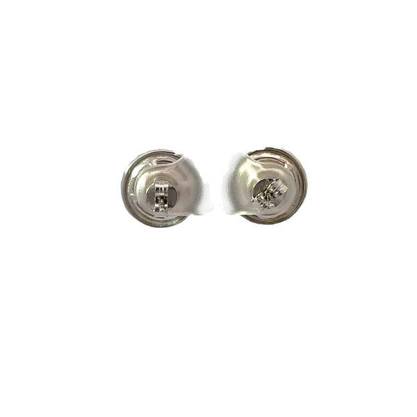 Sterling Silver Oxidized Rope Edge 8.5mm Fresh Water Pearl Post Earrings