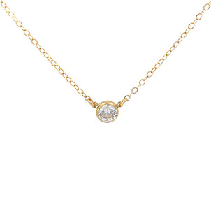 GF 6MM CZ Split Chain Necklace 16"-18" ADJ