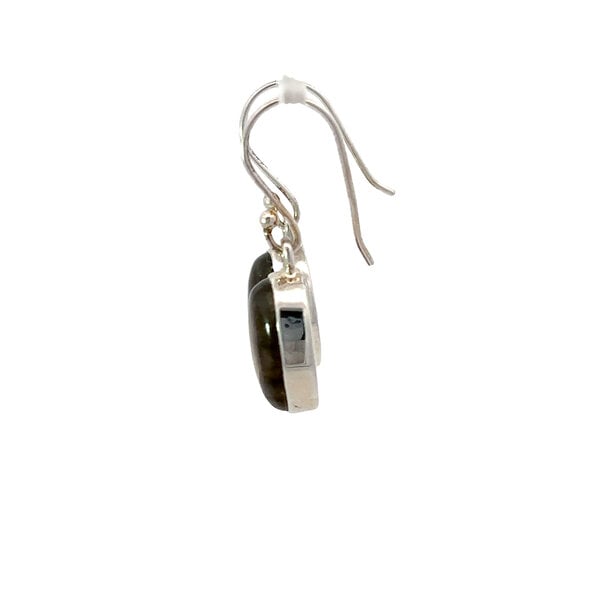 Sterling Silver Oval 11mm Labradorite Dangle Earrings