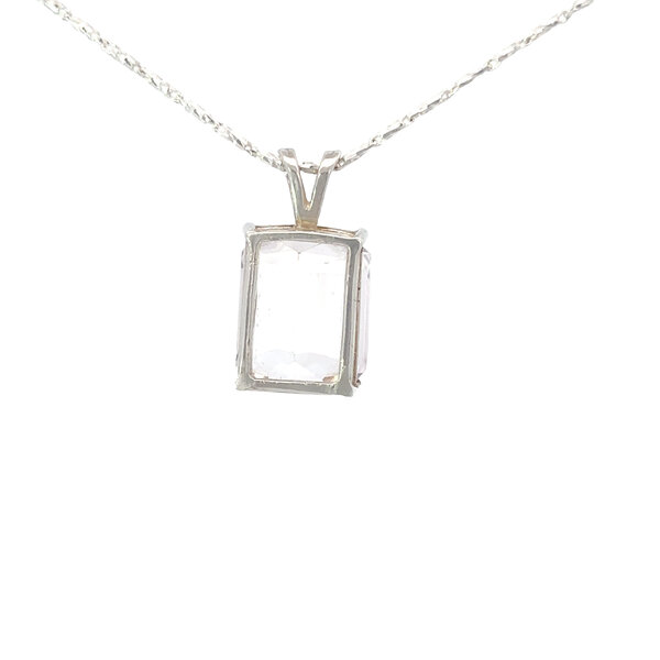 Sterling Silver 18.5ct Radiant Cut Kunzite Pendant