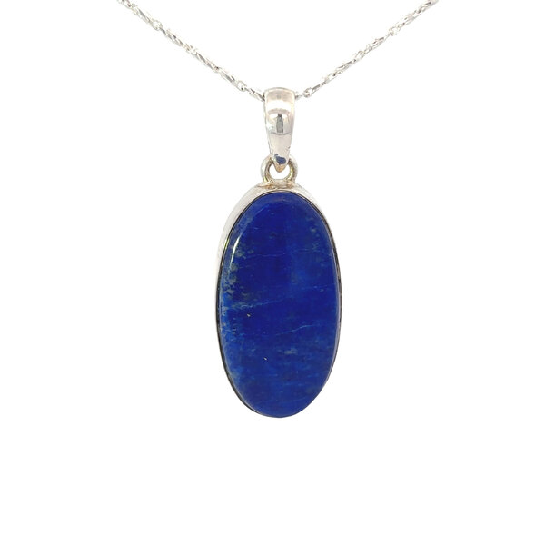 Sterling Silver 31x16mm Blue Lapis Pendant