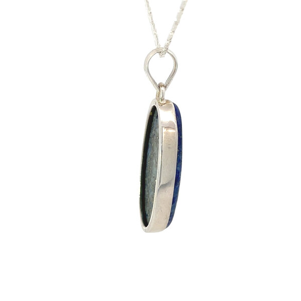 Sterling Silver 31x16mm Blue Lapis Pendant