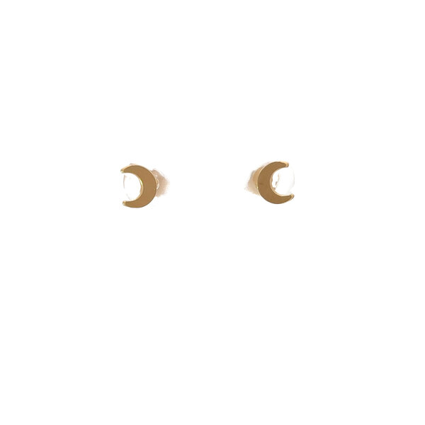 Gold Filled Crescent Moon Post Earrings