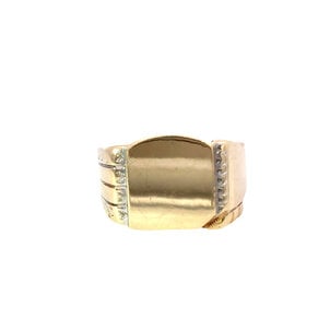 10KY 1960's 14mm Polished Signet Ring Sz 10.5