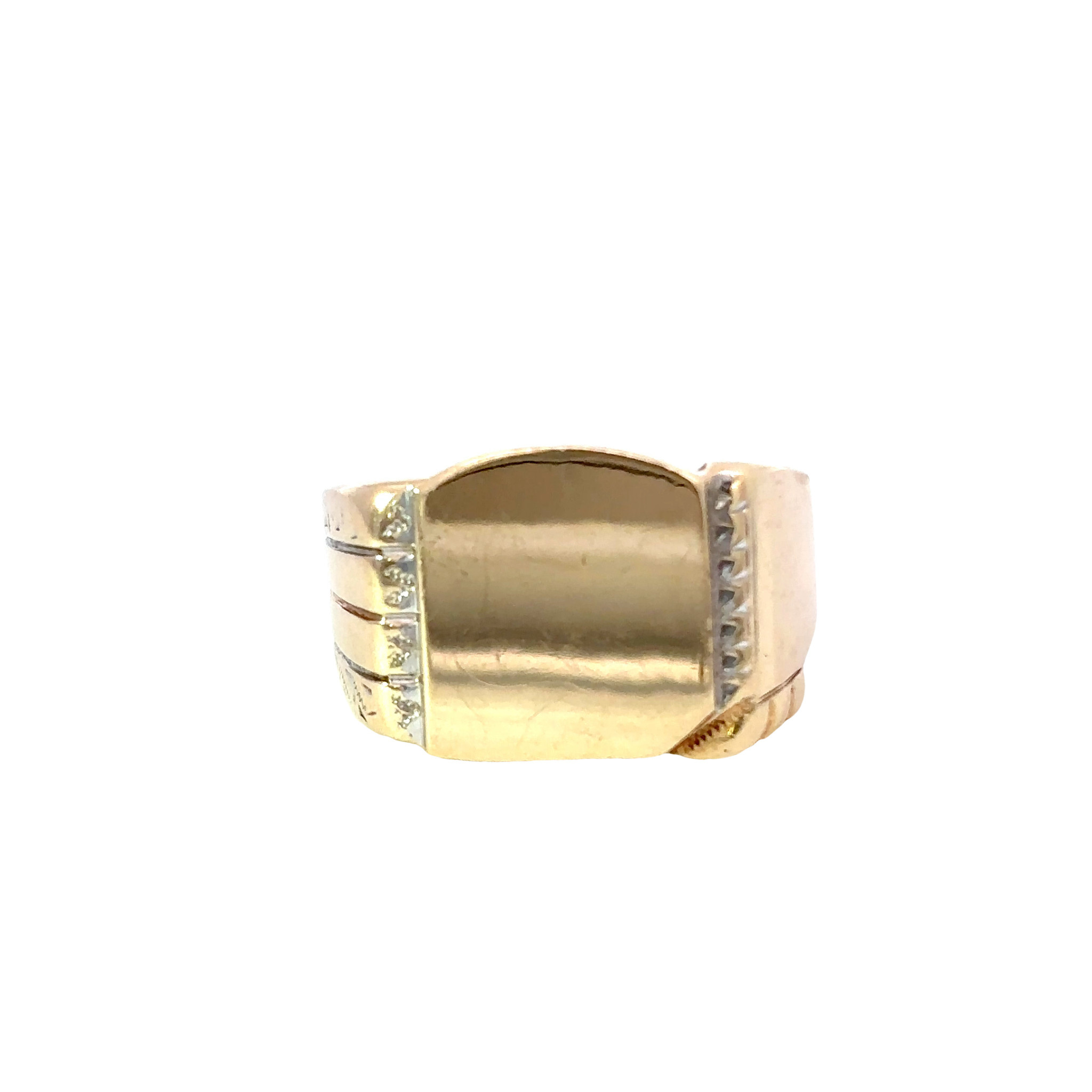 10KY 1960's 14mm Polished Signet Ring Sz 10.5 - Gold Creations