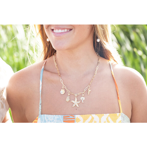 14K Yellow Gold Smooth Palmetto Tree Charm