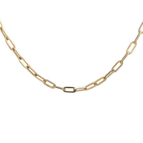 14K Yellow Gold 4.5mm Paperclip Chain 20"