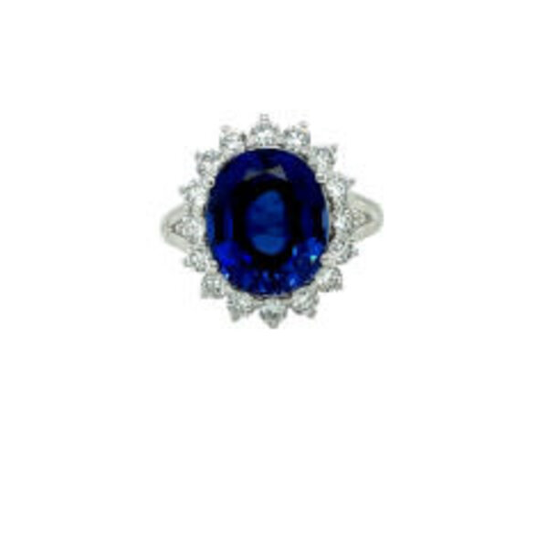 14KW 6.85ct Diffused Sapphire & .95ct Dia R Sz 6.5