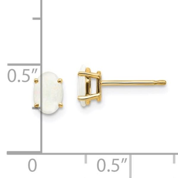 14K Yellow Gold .60ct Oval Ethiopian Opal Post Earrings