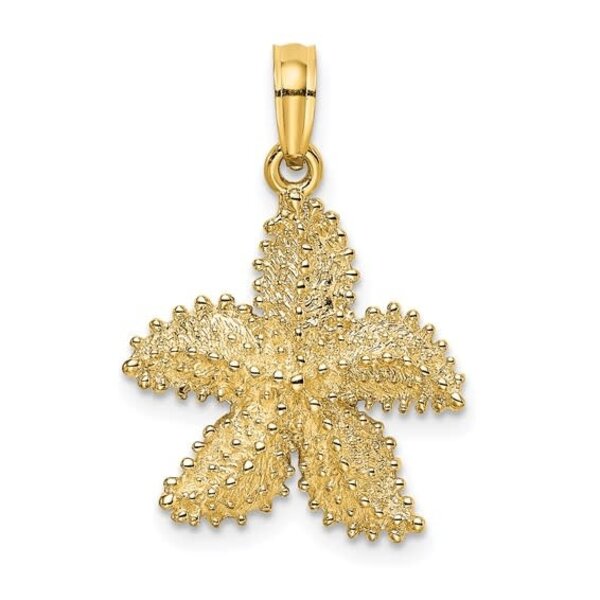 14K Yellow Gold Beaded Starfish Pendant 18x24mm