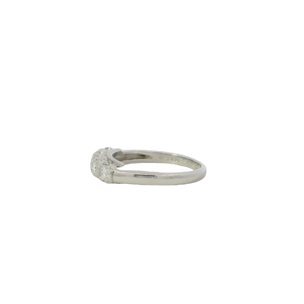 Platinum 1950's .25ct Diamond 5 Stone Band Size 5.25
