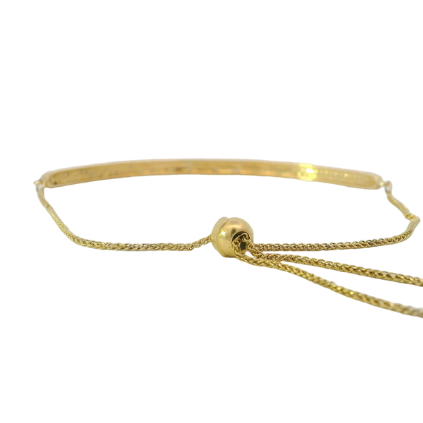 14K Yellow Gold .36ct Diamond Channel Bar Bolo Bracelet
