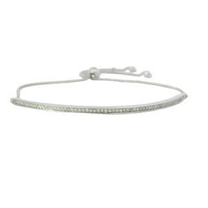 14KW .20ct Dia Channel Bar Bolo Bracelet