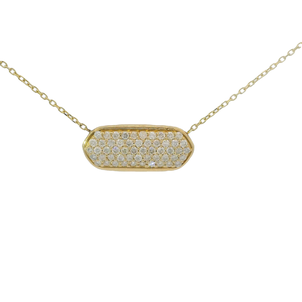 14KY .44ct Dia Hexagon Bar Split Chain Neck 16"-17"-18"