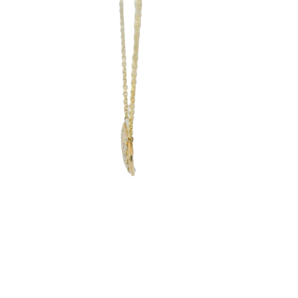 14K Yellow Gold .44ct Diamond Hexagon Bar Split Chain Neck 16"-17"-18" Adjustable