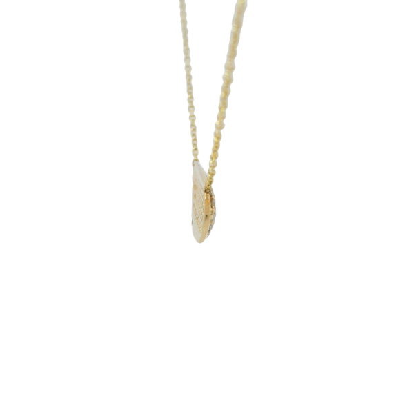 14K Yellow Gold .44ct Diamond Hexagon Bar Split Chain Neck 16"-17"-18" Adjustable