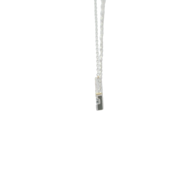 14K White Gold .50ct Sapphire & .10ct Diamond Bar Split Chain Neck 16"17"18" Adjustable