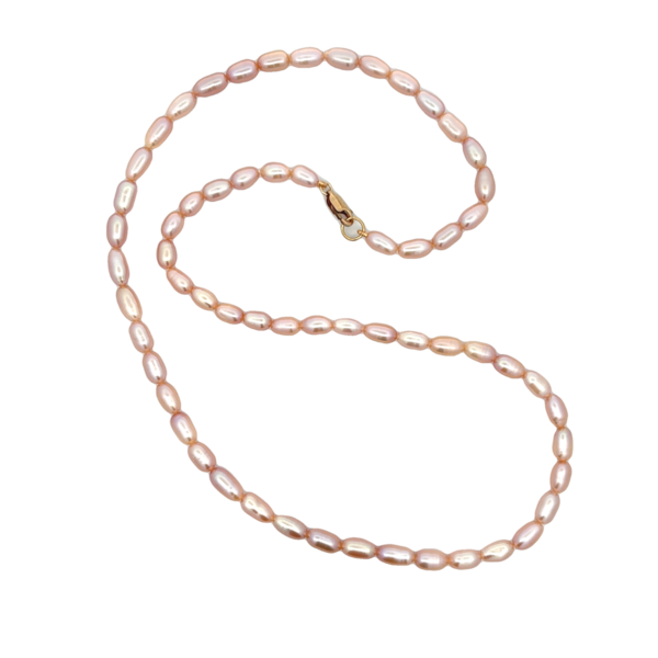 Gold Filled 4.5-5mm Pink Rice Pearl Necklace