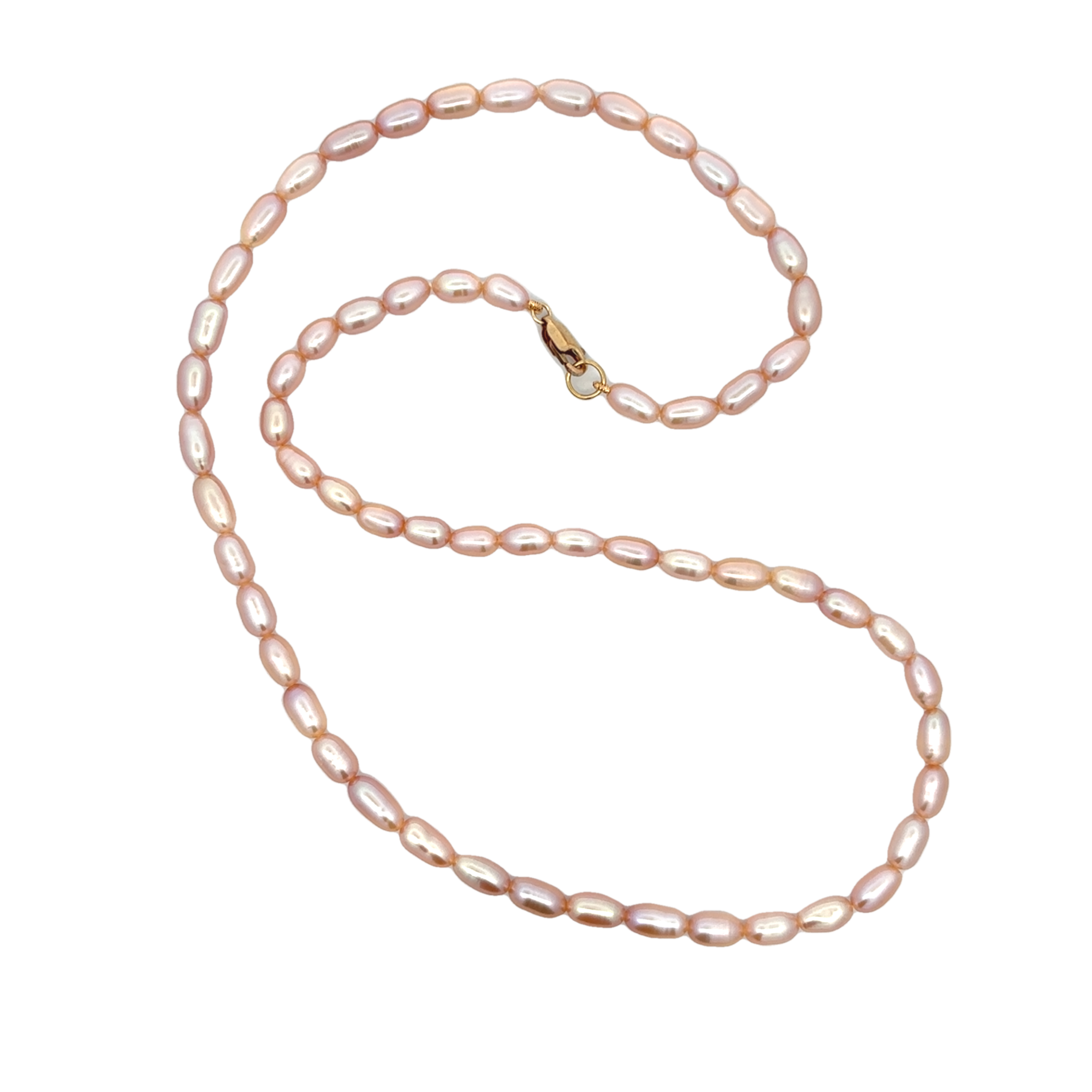 GF 4.5-5mm Pink Rice Pearl Necklace - Gold Creations