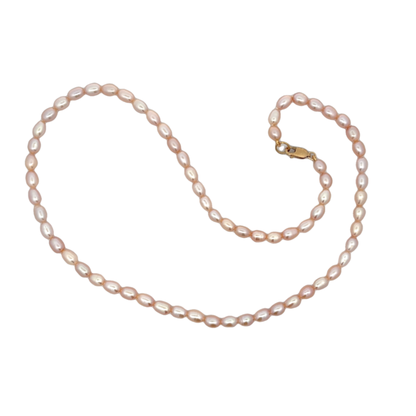 Gold Filled 4.5-5mm Pink Rice Pearl Necklace