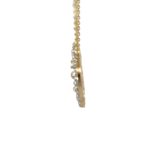 14K Yellow Gold .33ct Diamond Clover Split Chain Necklace 16"-17"-18" Adjustable