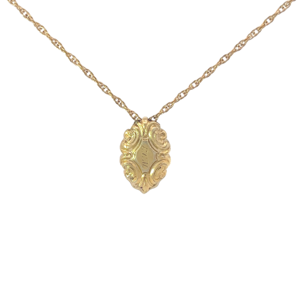 Gold Filled Victorian Filigree Paste Stone Necklace 18"