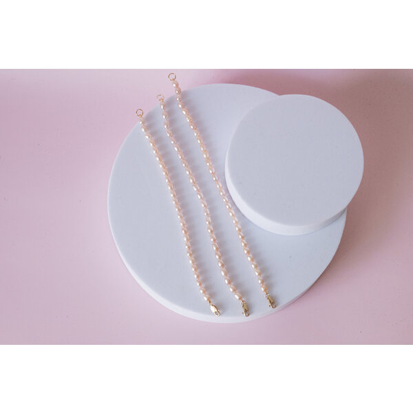 Gold Filled 4.5-5mm Pink Rice Pearl Bracelet