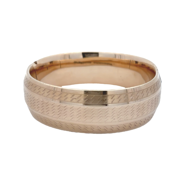 Gold Filled 1920's 22mm Etched & Engraved Hinged Bangle 7.5"
