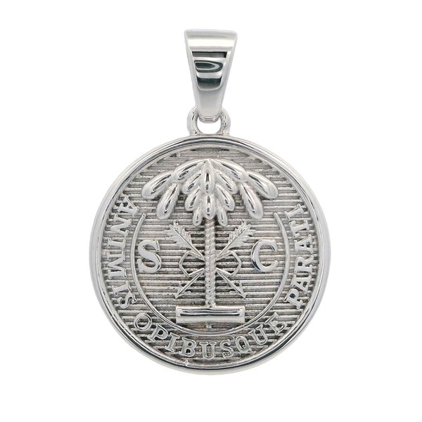 Sterling Silver Citadel Button Pendant