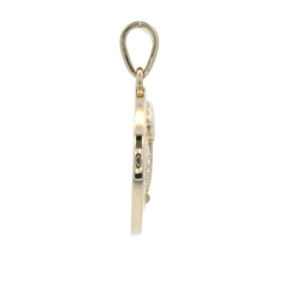14K Yellow Gold Citadel Button Pendant
