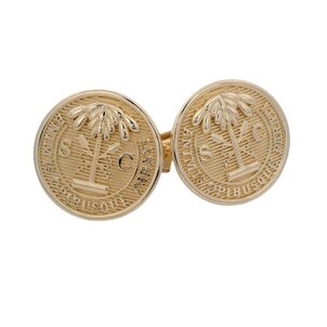 14K Yellow Gold Citadel Button Cufflinks