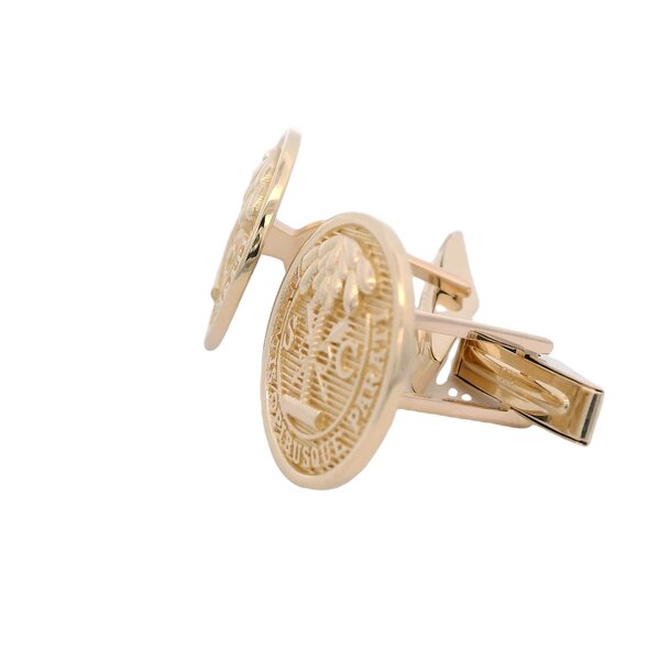 14K Yellow Gold Citadel Button Cufflinks