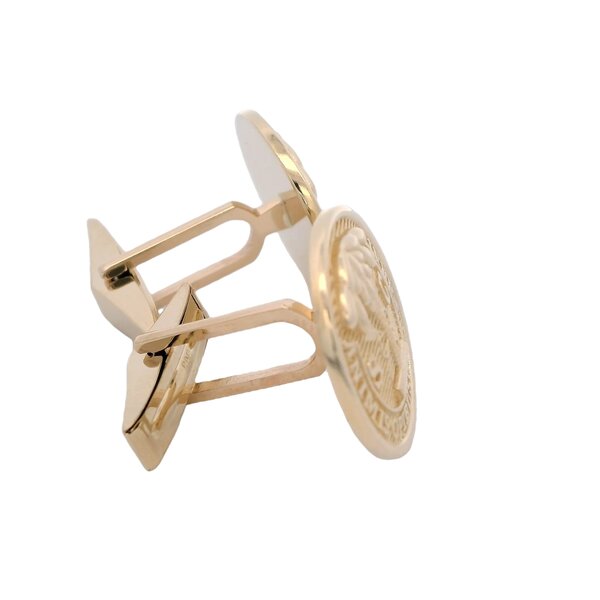 14K Yellow Gold Citadel Button Cufflinks