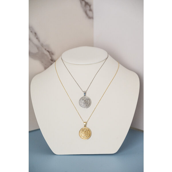 Sterling Silver Citadel Button Pendant